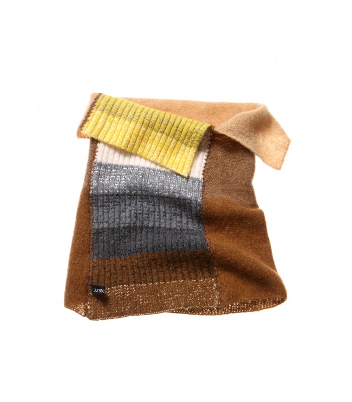 Camel blend soft and light patchwork Neck Warmer 